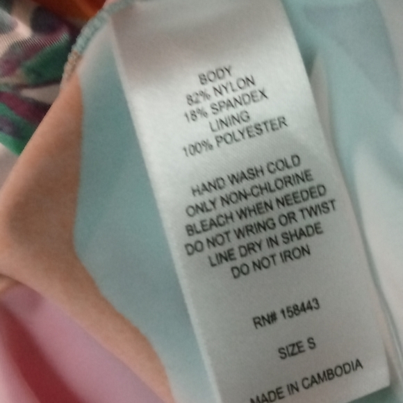 Hula Honey V-Neck Printed Tankini Swim Top - Aqua - Picture 6 of 6